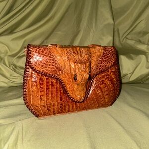 Authentic alligator leather handbag